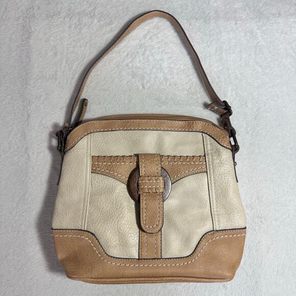 B.O.C. 90s Y2K Boho Faux Leather Shoulder Bag Purse with Wood Embellishment - Picture 1 of 8